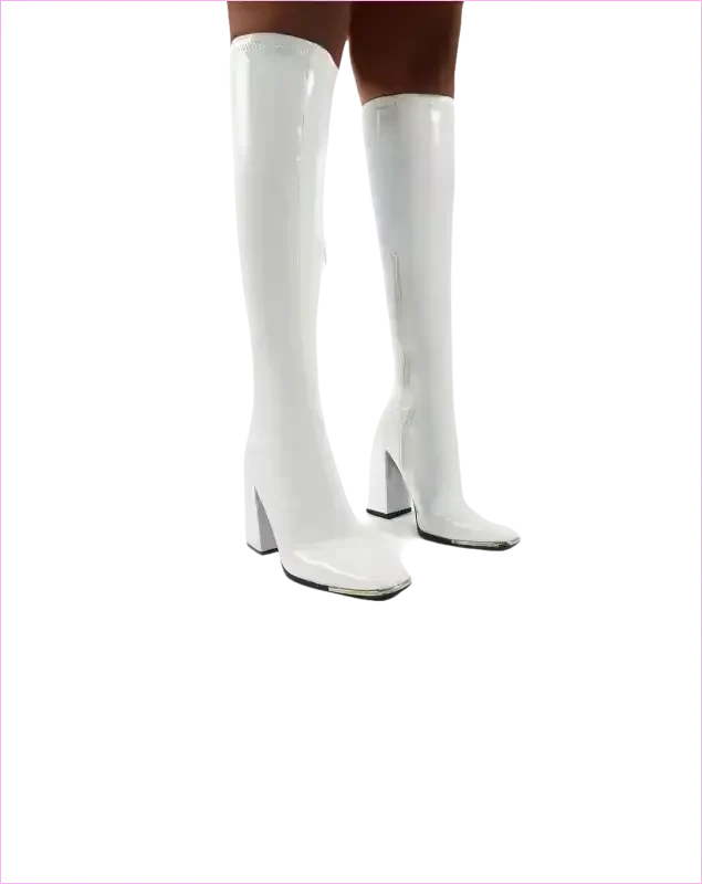 Pastel Square Toe Chunky Heel Candy Boots for Fun Style - Pleasures and Sins