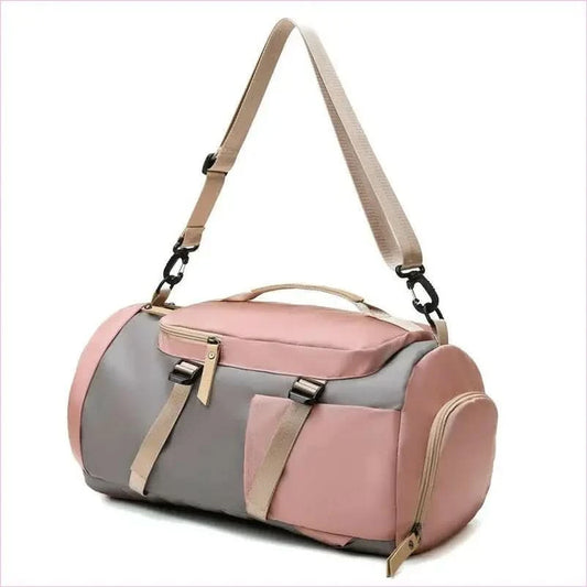Pink and Gray Womens Gym Bag Backpack with Matching Duffel Bag - Pleasures and Sins