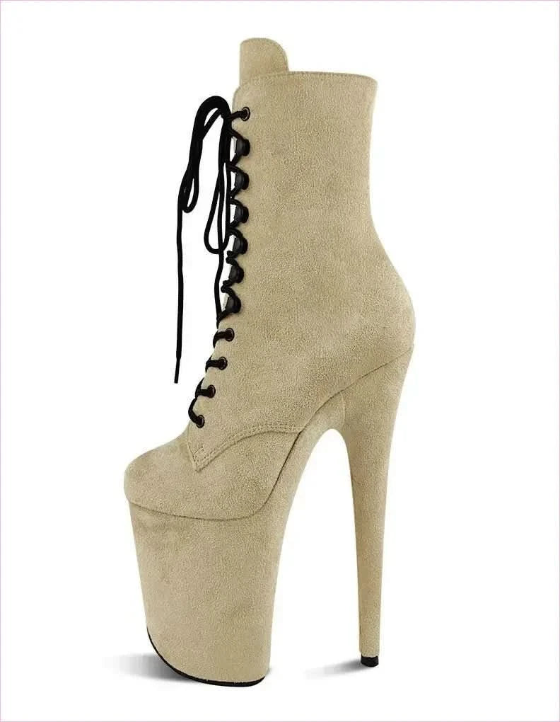 Pink High-heeled Pole Dance Shoes with 20cm Heel and Waterproof Platform - Pleasures and Sins
