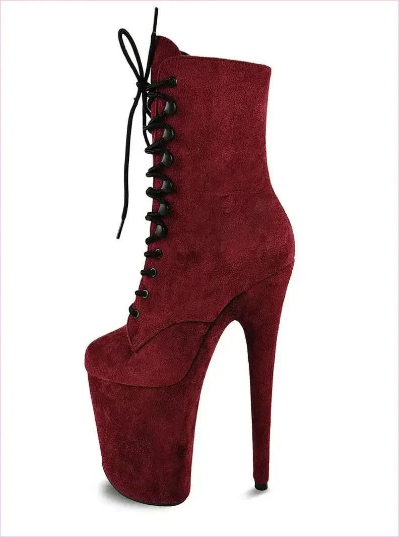 Pink High-heeled Pole Dance Shoes with 20cm Heel and Waterproof Platform - Pleasures and Sins