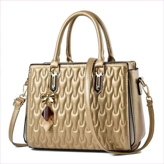 Pink Quilted High Capacity Fashion Handbag with Gold Hardware - Pleasures and Sins