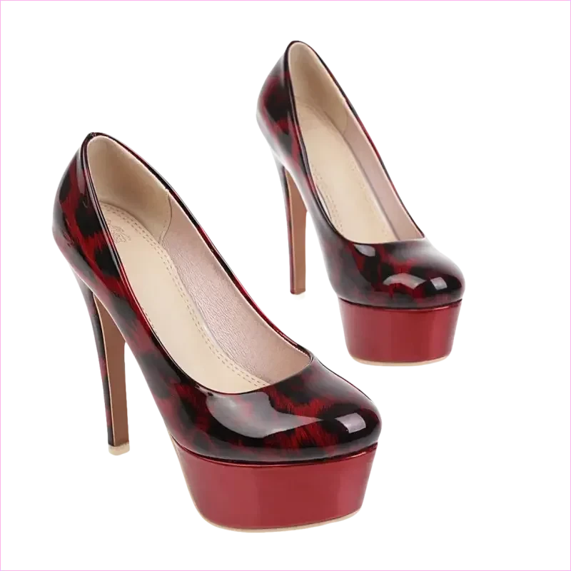 Pleasures and Sins Leopard Print Stiletto Heel Platform Pumps - Pleasures and Sins