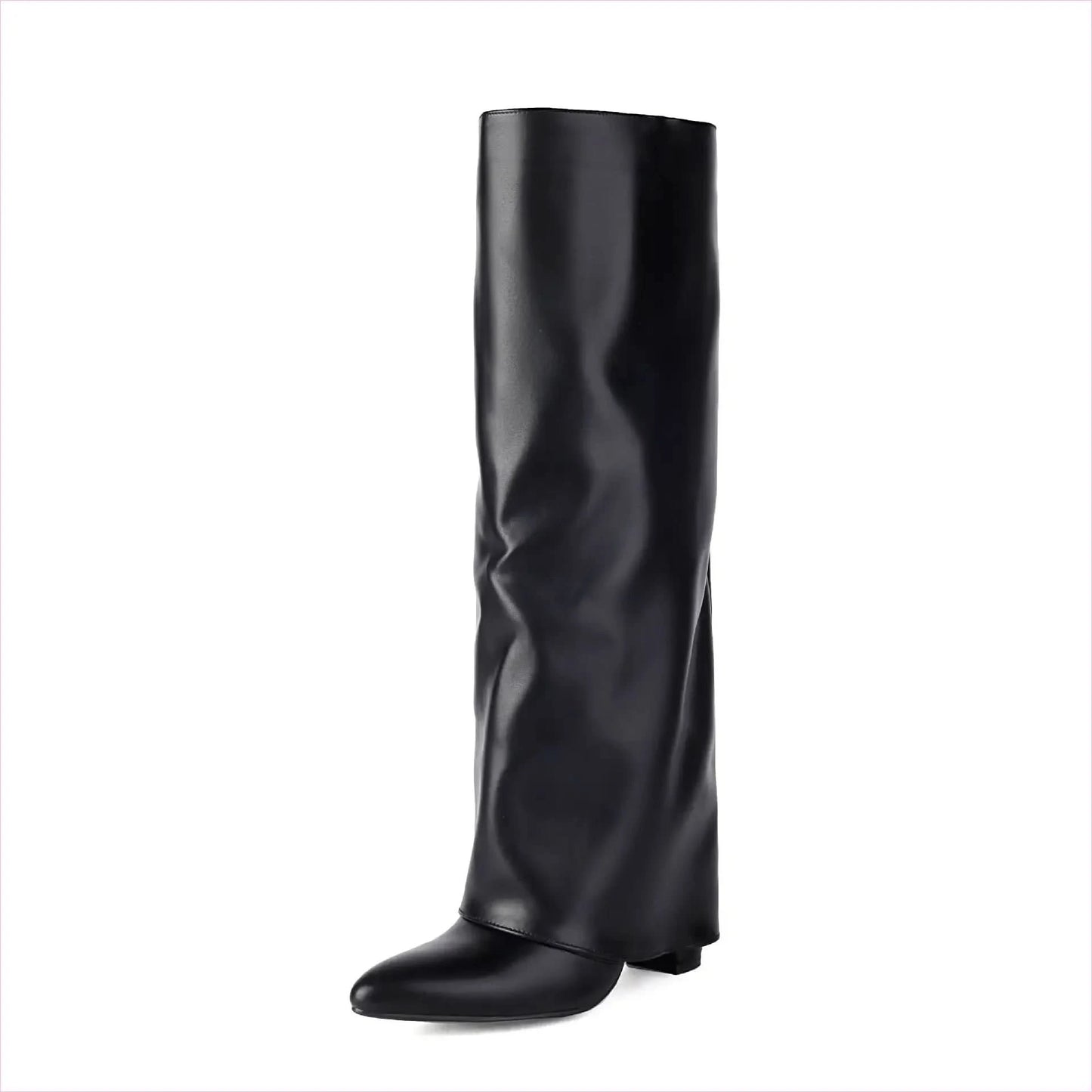 Plus Size Unisex High Heel Fold Over Boots for All Body Types - Pleasures and Sins