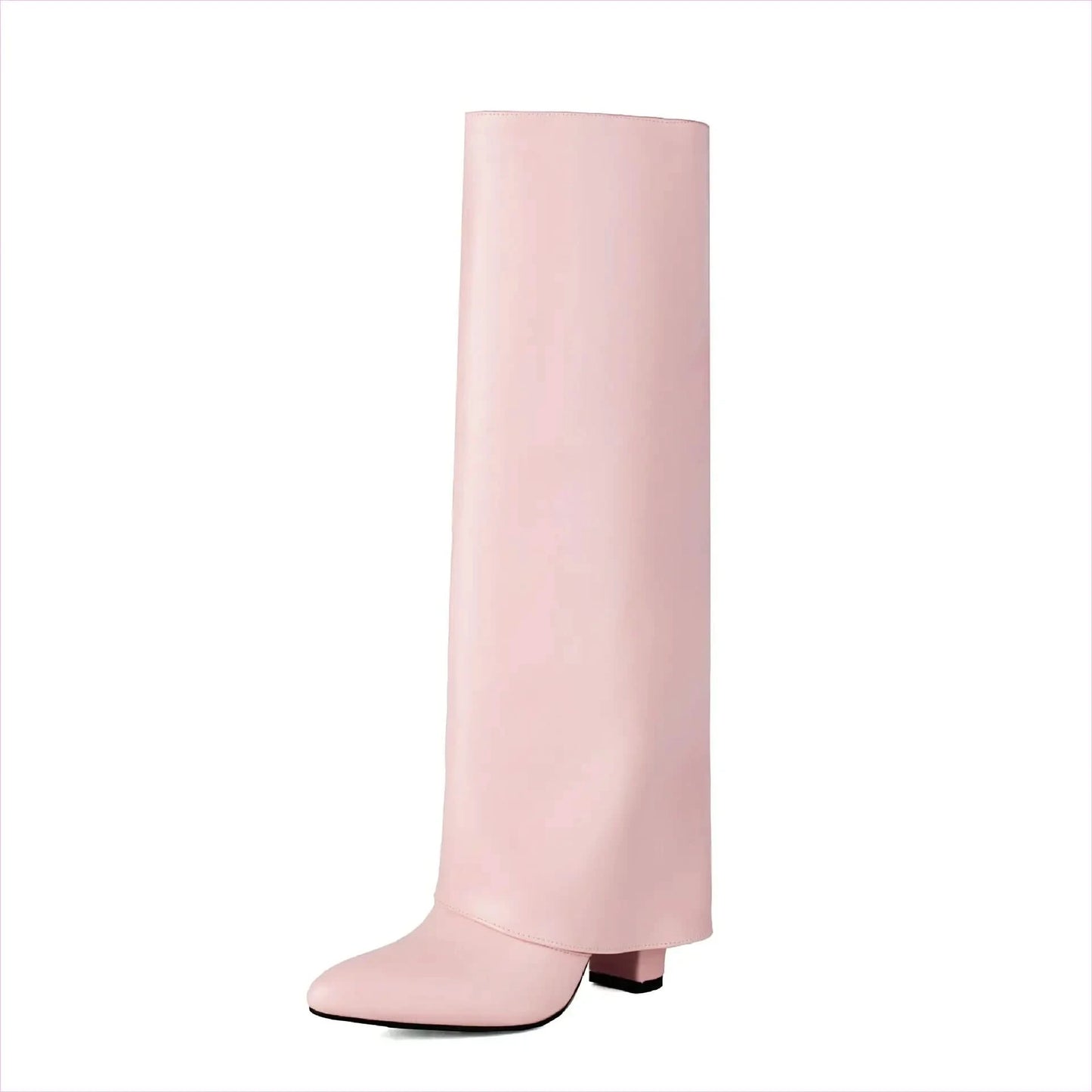 Plus Size Unisex High Heel Fold Over Boots for All Body Types - Pleasures and Sins