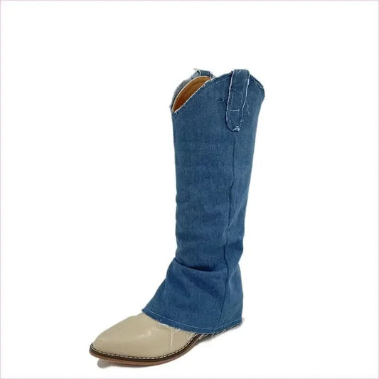 Pointed Toe Thick Heel Western Cowboy Boots for Women - Pleasures and Sins