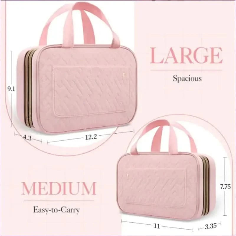 Purple Ladies Portable Travel Toiletry Bag with Hook and Compartments - Pleasures and Sins