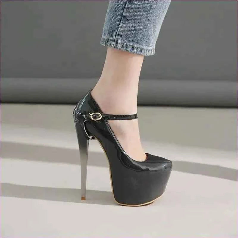 Purple Ombré Platform Heel Drag Queen Shoes with Removable Ankle Strap - Pleasures and Sins
