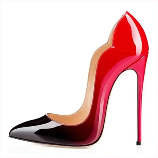 Red and Black Ombre High Stiletto Heel Drag Queen Shoes - Pleasures and Sins