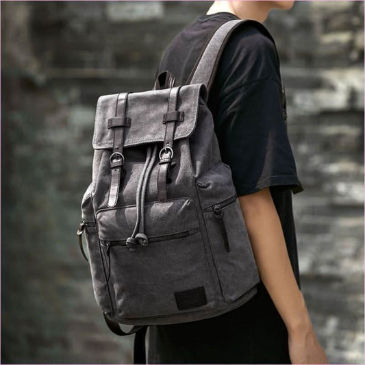 Retro Canvas Laptop University College Backpack with Vintage Design - Pleasures and Sins