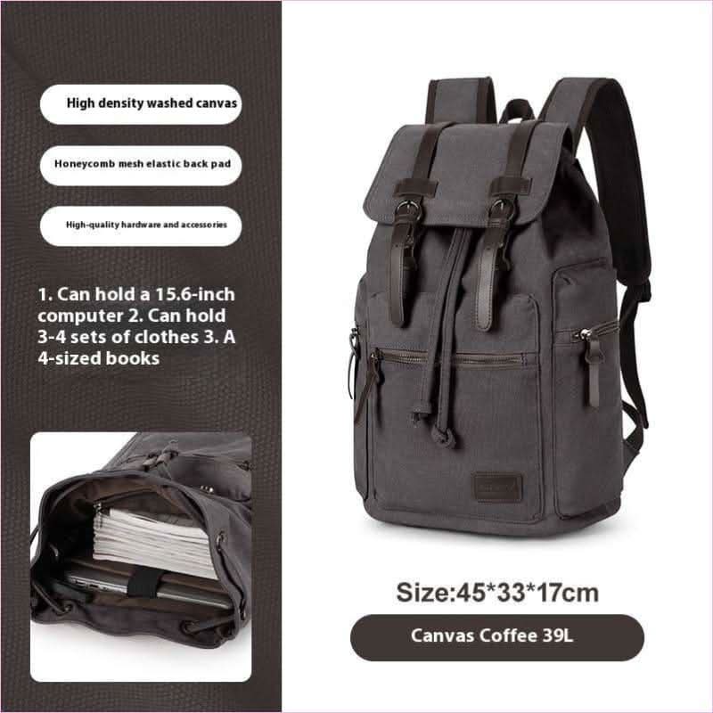 Retro Canvas Laptop University College Backpack with Vintage Design - Pleasures and Sins