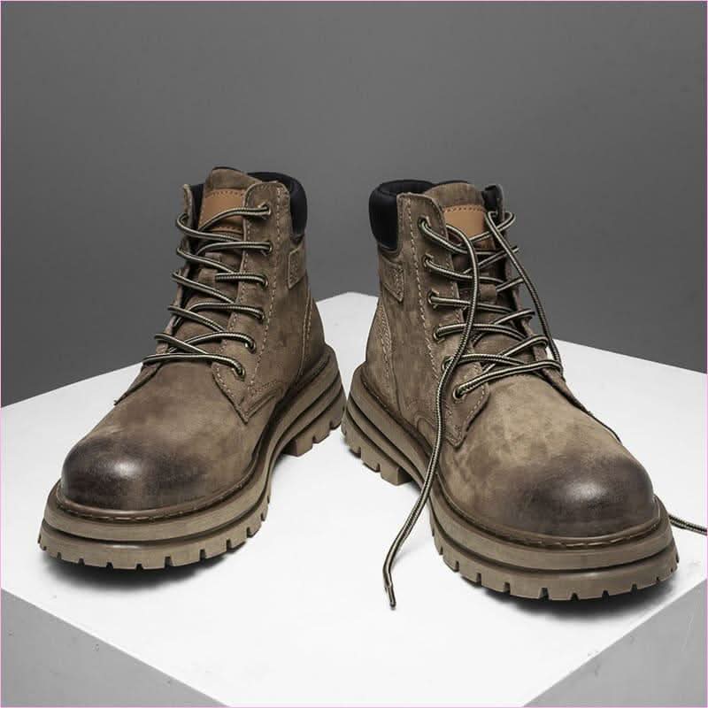 Retro Martin Boots with Frosted Heel for a Fashionable Steampunk Look - Pleasures and Sins