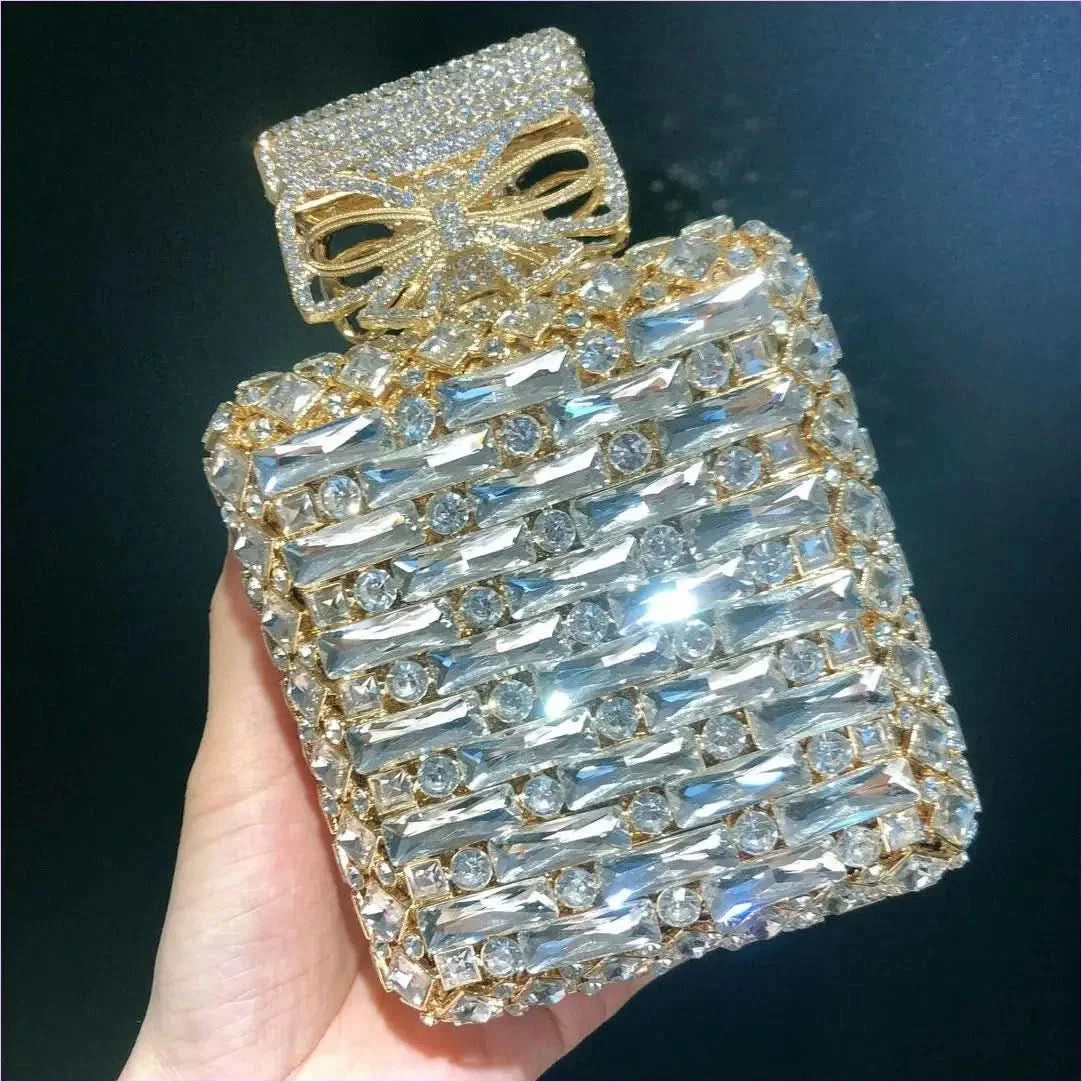 Rhinestone Bag Perfume Bottle with Glamorous Crystal Accents - Pleasures and Sins