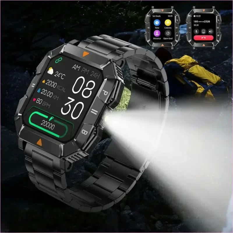 Rugged Waterproof Smartwatch with Heart Rate and Bluetooth Connectivity - Pleasures and Sins
