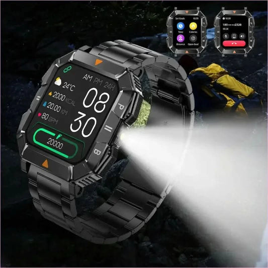 Rugged Waterproof Smartwatch with Heart Rate and Bluetooth Connectivity - Pleasures and Sins
