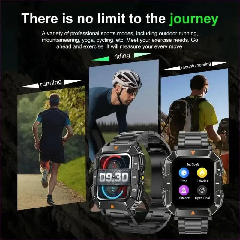 Rugged Waterproof Smartwatch with Heart Rate and Bluetooth Connectivity - Pleasures and Sins