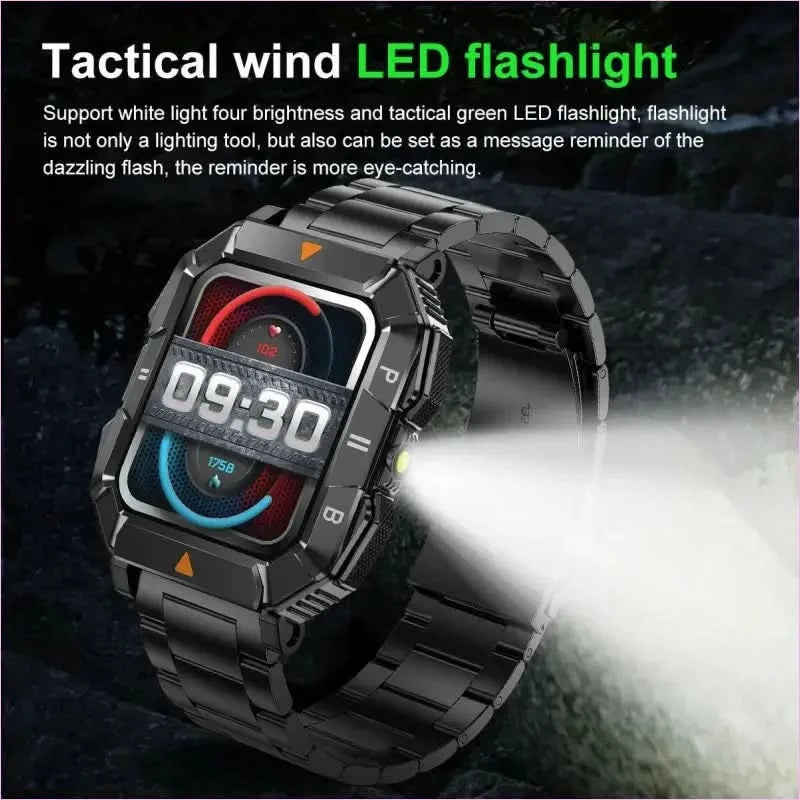 Rugged Waterproof Smartwatch with Heart Rate and Bluetooth Connectivity - Pleasures and Sins