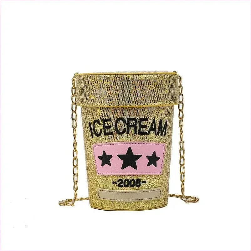 Sequin Crossbody Small Bag in Fun Cream Pot Design - Pleasures and Sins