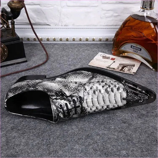 Snakeskin Patterns in Men’s Formal Office and Wedding Business Shoes - Pleasures and Sins