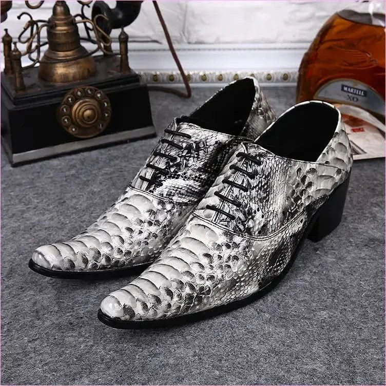 Snakeskin Patterns in Men’s Formal Office and Wedding Business Shoes - Pleasures and Sins