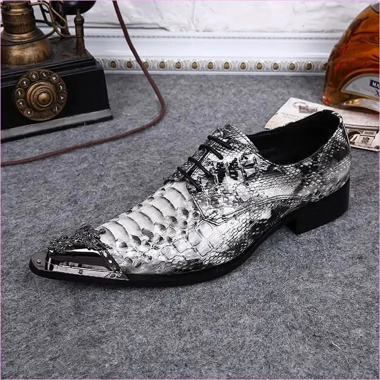 Snakeskin Patterns in Men’s Formal Office and Wedding Business Shoes - Pleasures and Sins