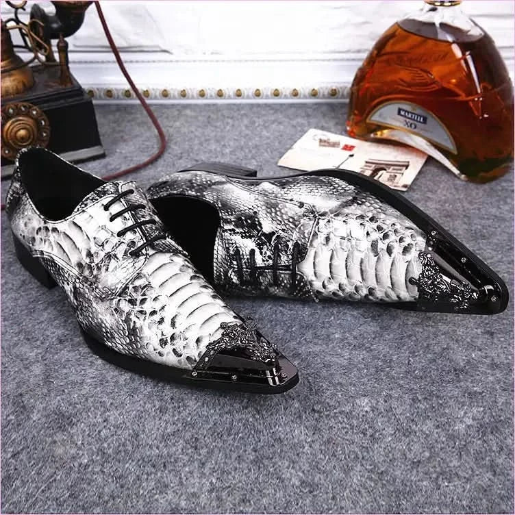 Snakeskin Patterns in Men’s Formal Office and Wedding Business Shoes - Pleasures and Sins