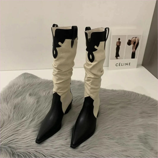 Soft Suede Western Cowboy Boots with Pointed Toe for Everyday Style - Pleasures and Sins