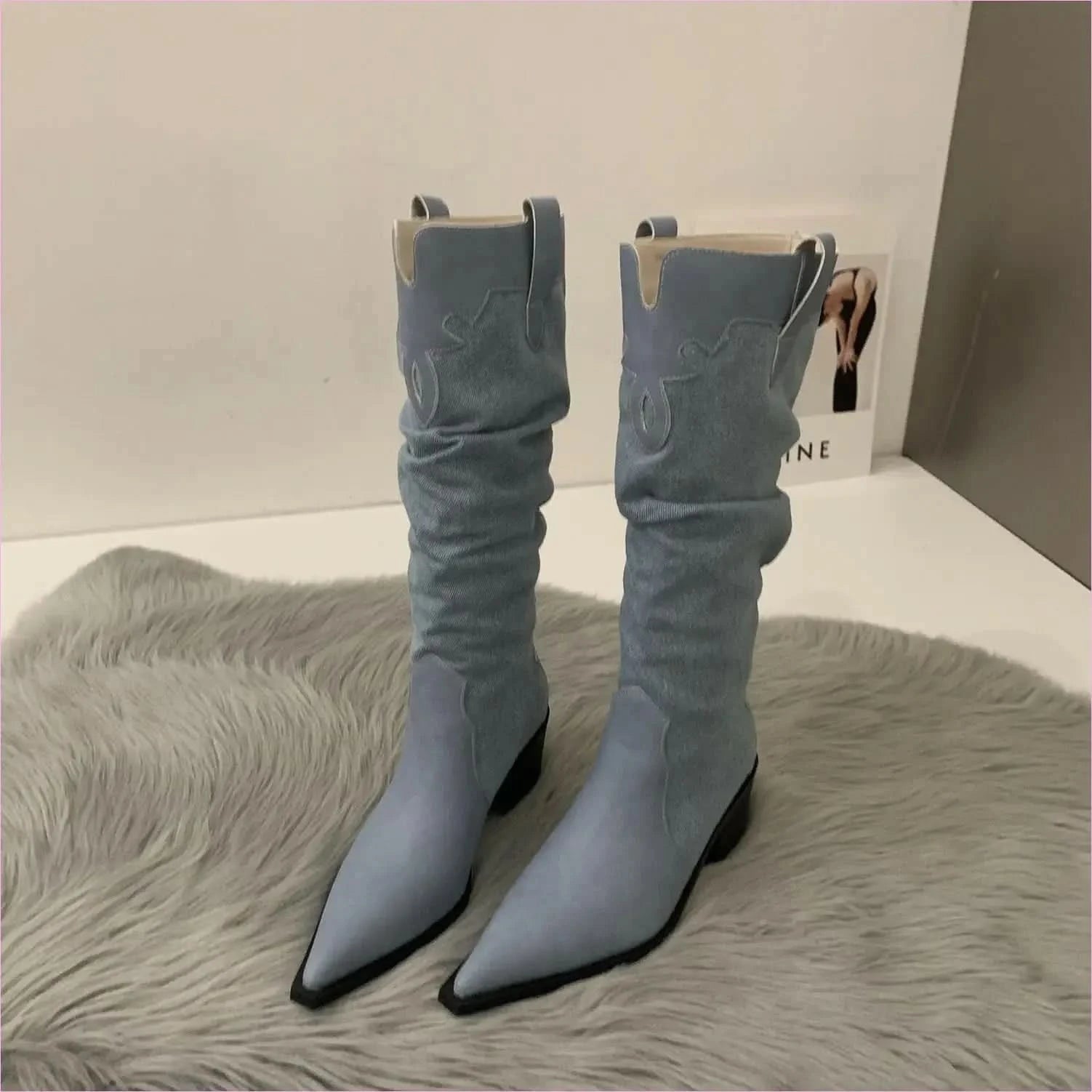 Soft Suede Western Cowboy Boots with Pointed Toe for Everyday Style - Pleasures and Sins