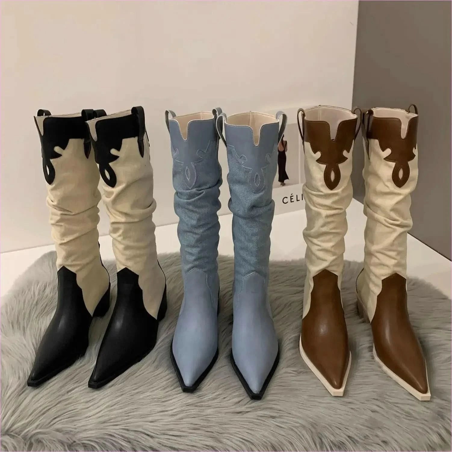 Soft Suede Western Cowboy Boots with Pointed Toe for Everyday Style - Pleasures and Sins