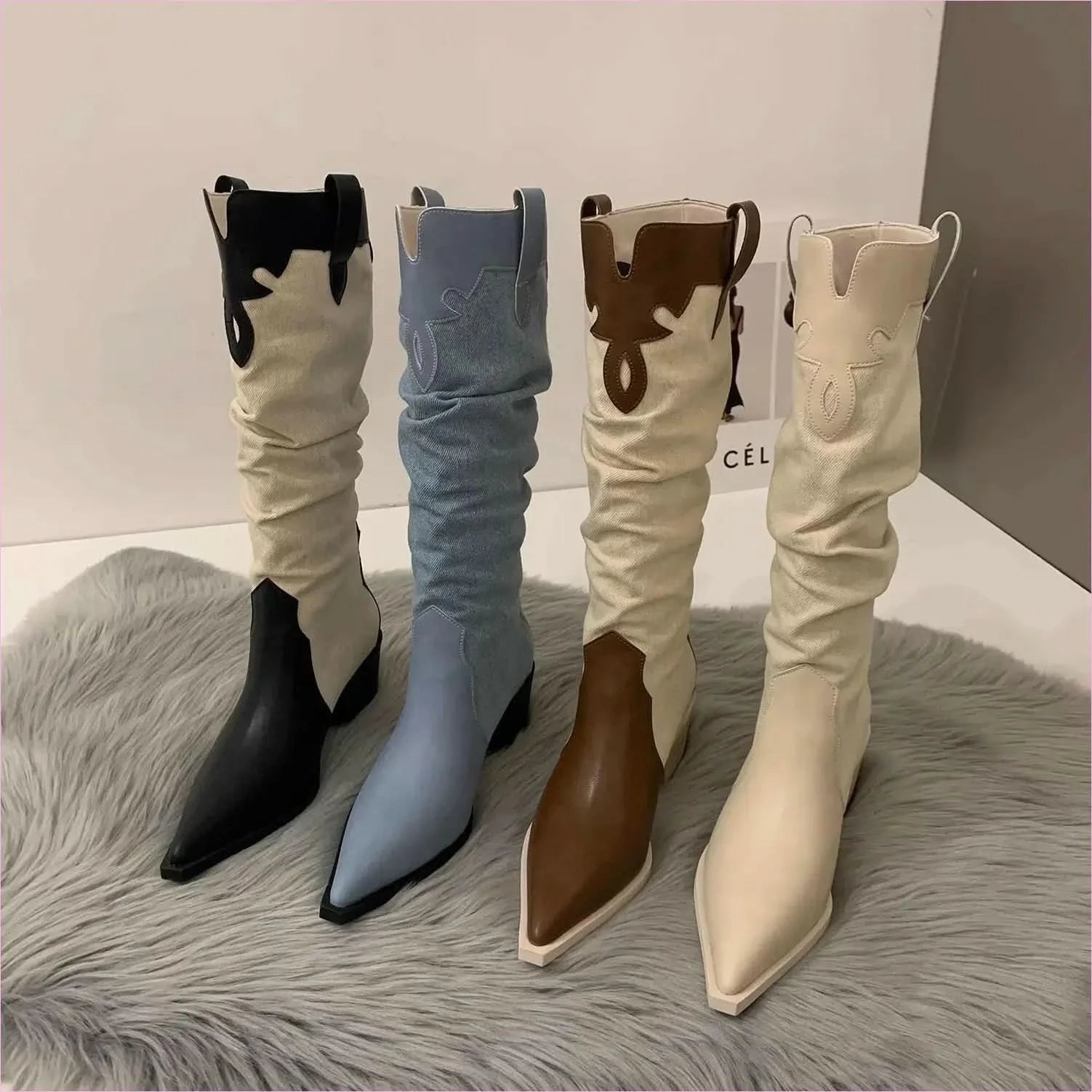 Soft Suede Western Cowboy Boots with Pointed Toe for Everyday Style - Pleasures and Sins