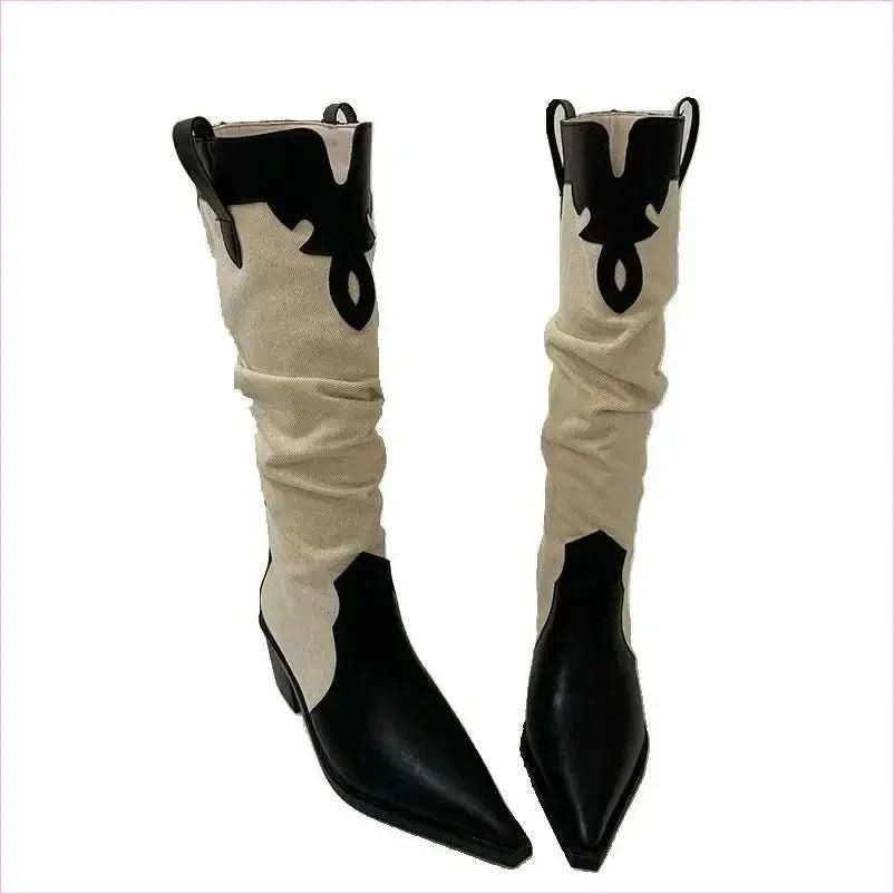 Soft Suede Western Cowboy Boots with Pointed Toe for Everyday Style - Pleasures and Sins