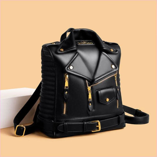 Soft Textured Jacket & Shirt Shaped Trendy Collar Backpack - Pleasures and Sins