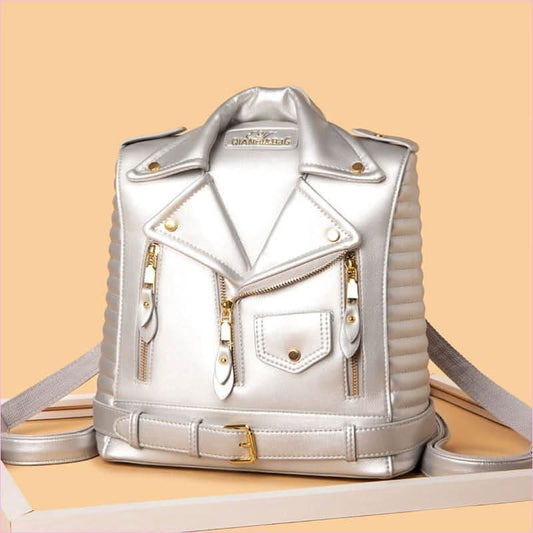 Soft Textured Jacket & Shirt Shaped Trendy Collar Backpack - Pleasures and Sins