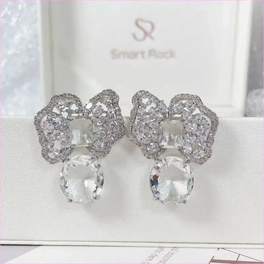 Sparkling Colored Zirconium Petals Pure Luxury Earrings - Pleasures and Sins