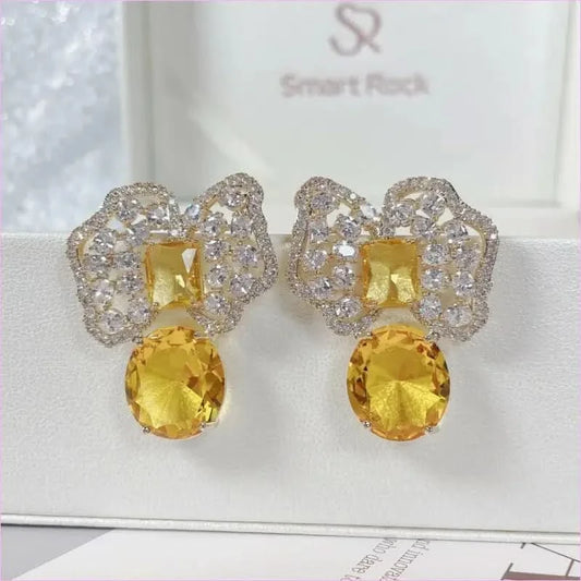 Sparkling Colored Zirconium Petals Pure Luxury Earrings - Pleasures and Sins