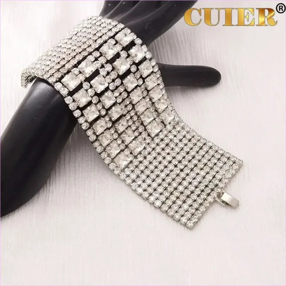 Sparkling Rhinestone Crystal Square Bracelet for Drag Queens - Pleasures and Sins