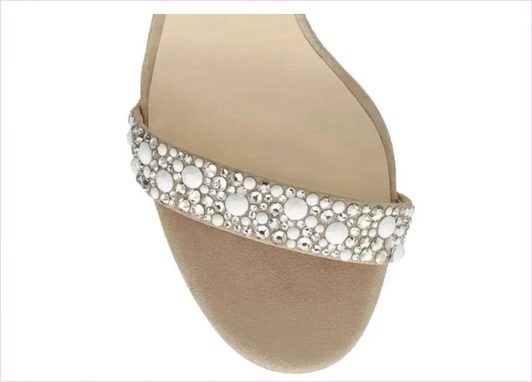 Sparkly Rhinestone Wedding Shoes with Sexy Feather Sandals Flair - Pleasures and Sins
