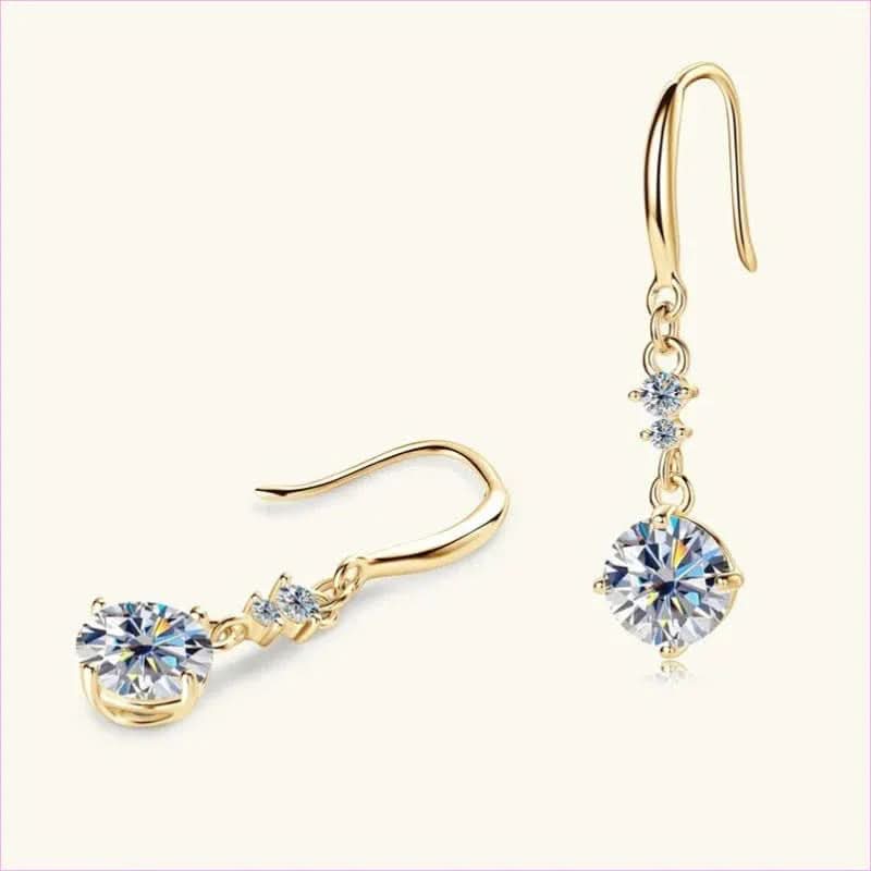 Sterling Silver Drop Earrings with Moissanite Over 0.3 Carats - Pleasures and Sins