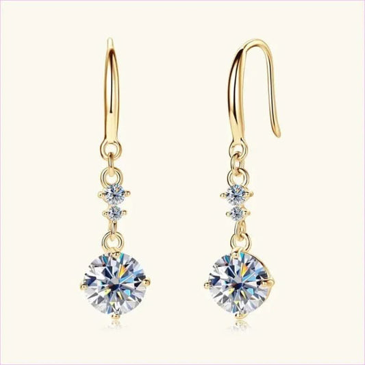 Sterling Silver Drop Earrings with Moissanite Over 0.3 Carats - Pleasures and Sins