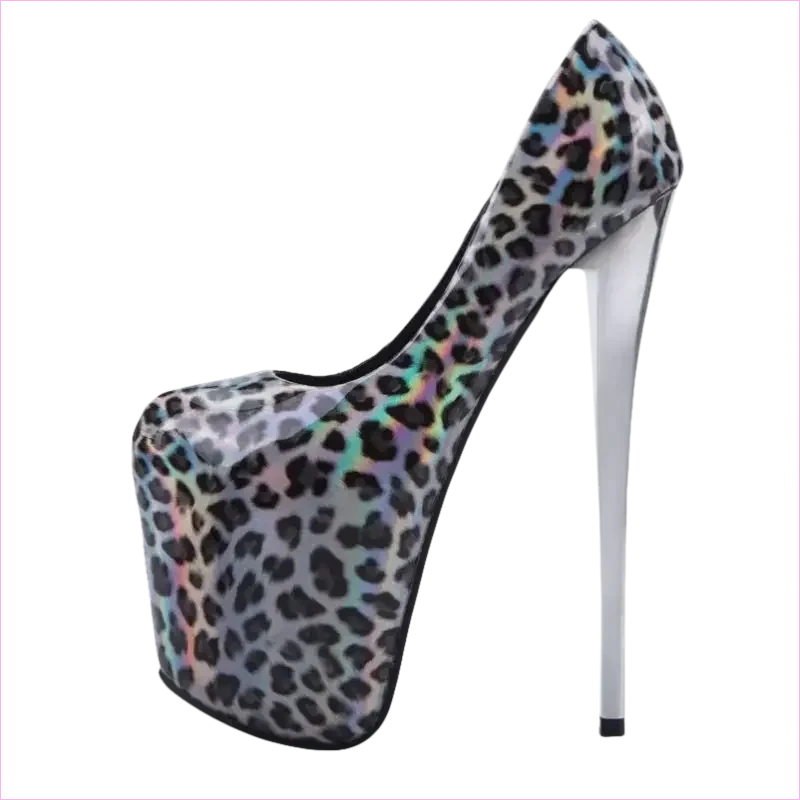 Stiletto Heel Leopard Print Drag Heels in Various Colors - Pleasures and Sins