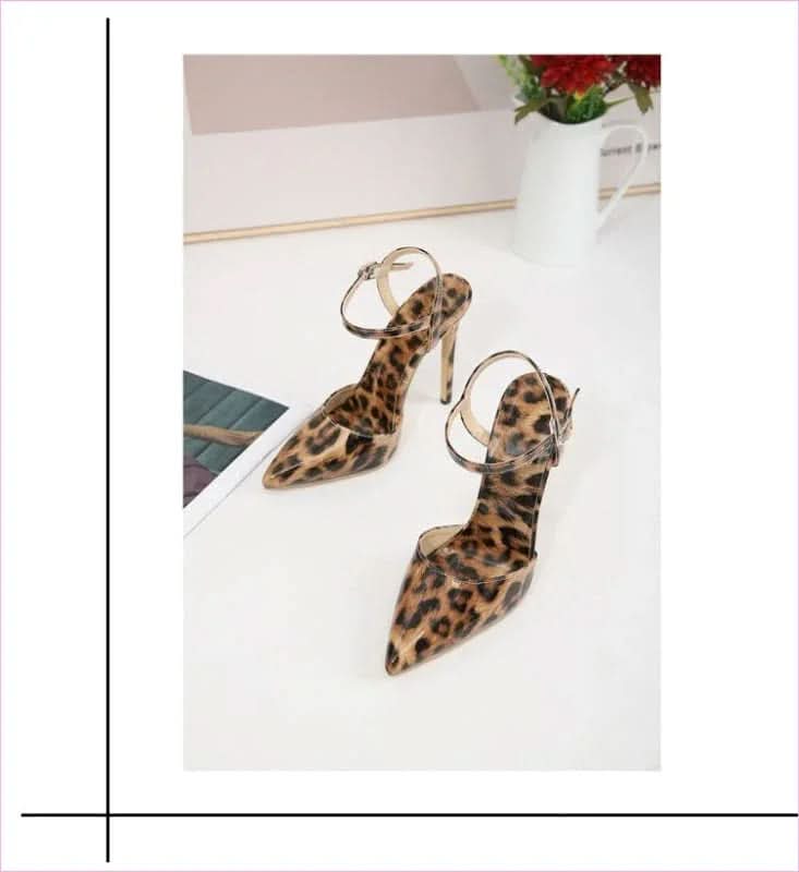Stiletto Leopard Print Patent Leather High Heels for Elegant Style - Pleasures and Sins