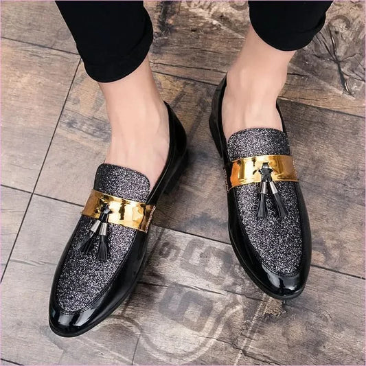 Stylish Glitter Moccasin Pointed Toe Casual Men’s Shoes - Pleasures and Sins