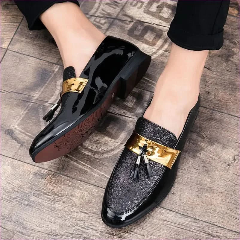 Stylish Glitter Moccasin Pointed Toe Casual Men’s Shoes - Pleasures and Sins