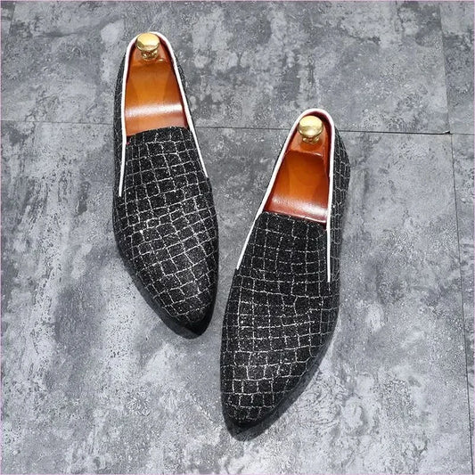 Stylish Men’s Pointed Sequin Glitter Shoes for any Celebration - Pleasures and Sins