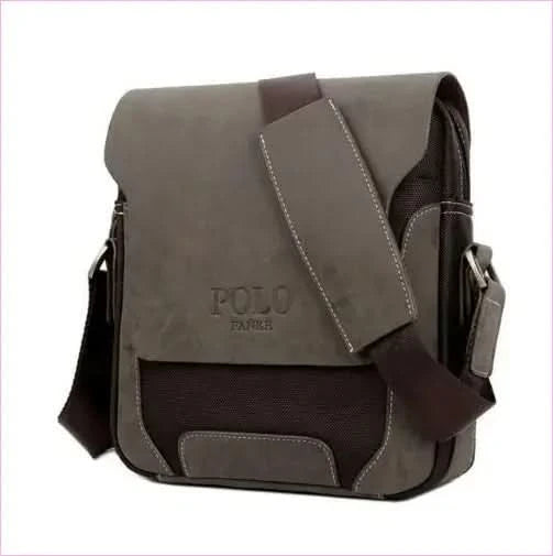 Stylish Mens Polo Messenger Bag in Leather and Oxford Material - Pleasures and Sins
