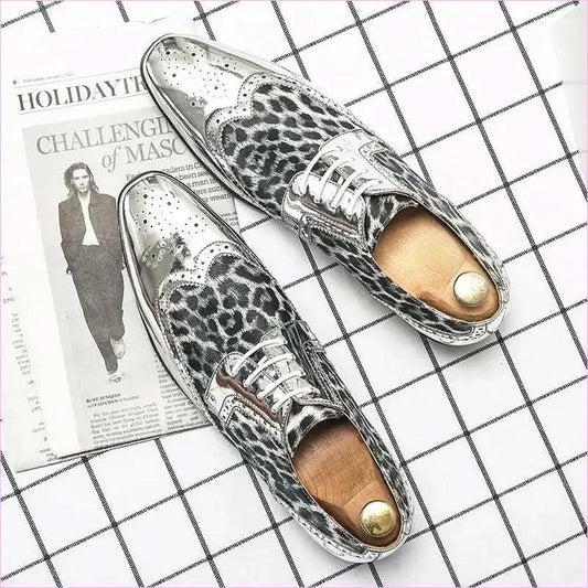 Stylish Silver Patent Leopard Print Shoes for a Bold Look - Pleasures and Sins