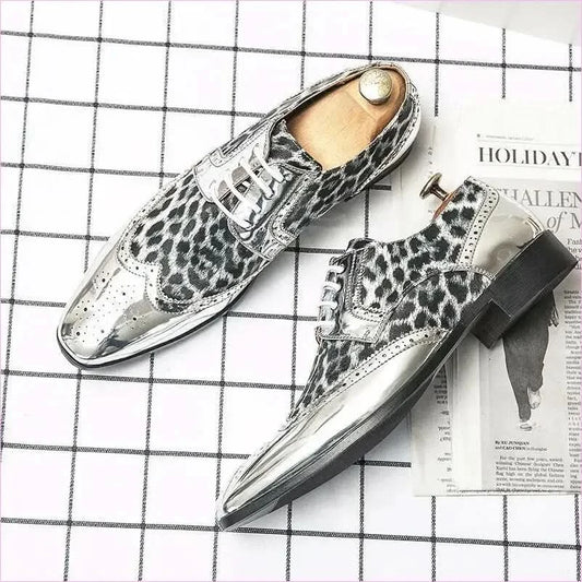 Stylish Silver Patent Leopard Print Shoes for a Bold Look - Pleasures and Sins