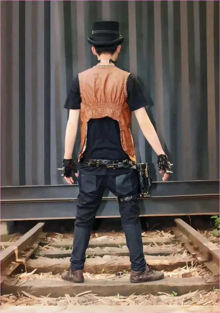 Stylish Steampunk Motorcycle Bag with Leather and Metallic Accents - Pleasures and Sins
