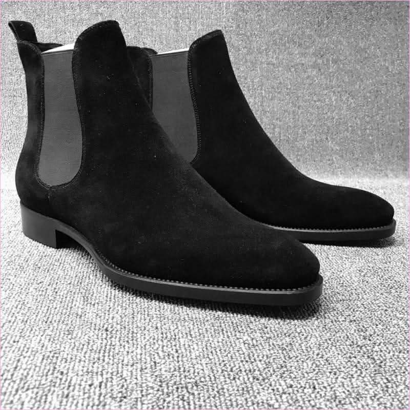 Suede Pointed Toe High-top Chelsea Boots for Men - Pleasures and Sins