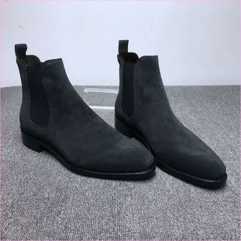Suede Pointed Toe High-top Chelsea Boots for Men - Pleasures and Sins