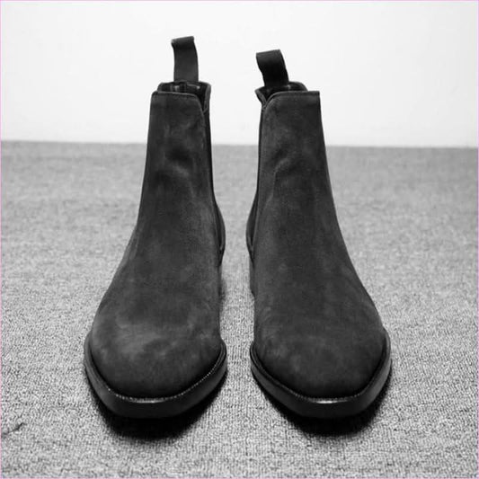 Suede Pointed Toe High-top Chelsea Boots for Men - Pleasures and Sins